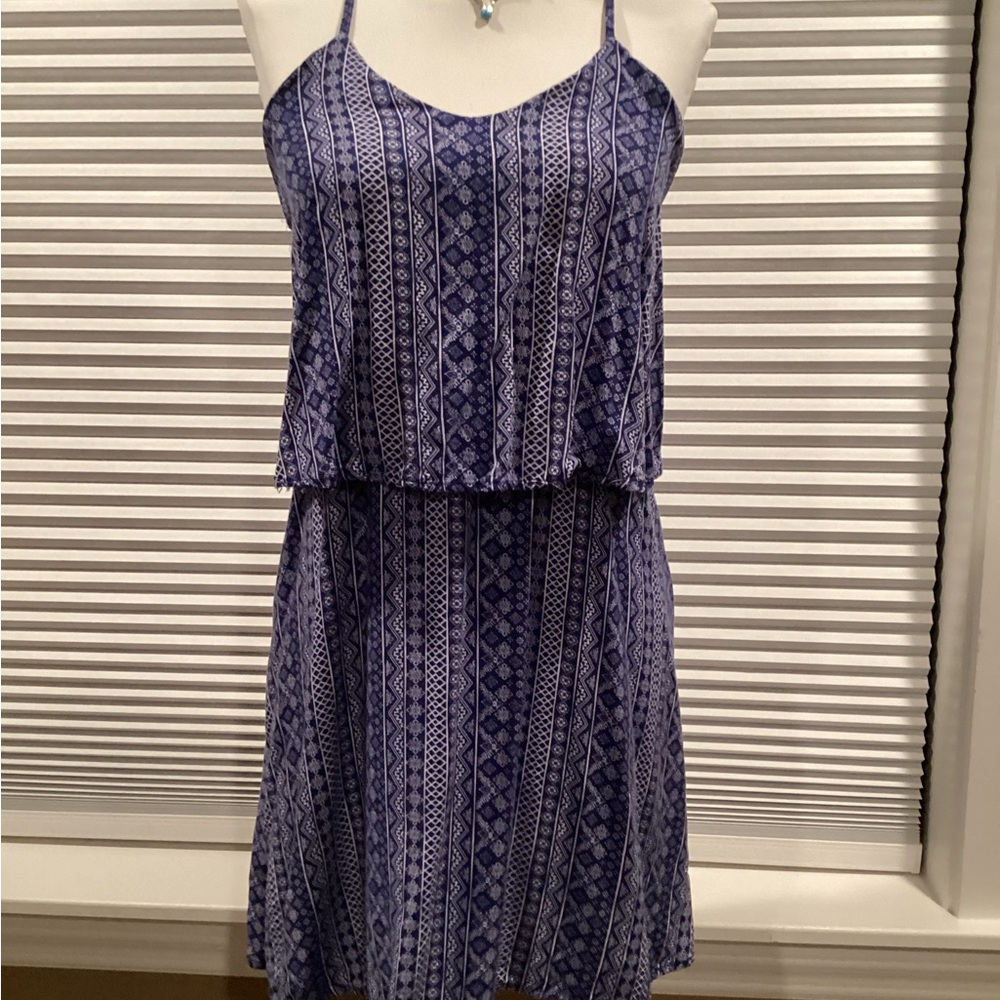 West Loop Navy Patterned Mini Dress